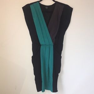 Black and teal dress